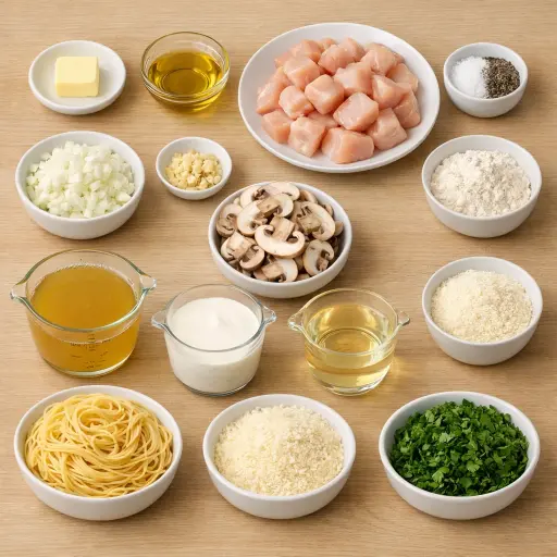 Ingredients for Classic Chicken Tetrazzini