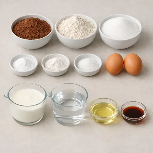 Ingredients for Classic Chocolate Cake
