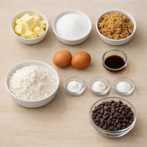 Ingredients for Classic Chocolate Chip Cookies