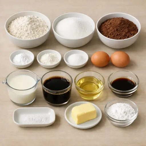 Ingredients for Classic Chocolate Ring Cake