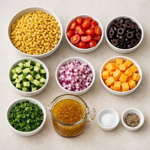 Ingredients for Classic Cold Pasta Delight