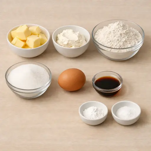 Ingredients for Classic Cream Cheese Cookies
