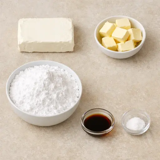 Ingredients for Classic Cream Cheese Frosting