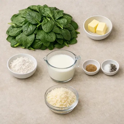 Ingredients for Classic Creamed Spinach
