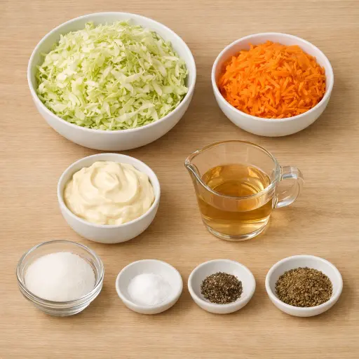 Ingredients for Classic Creamy Coleslaw