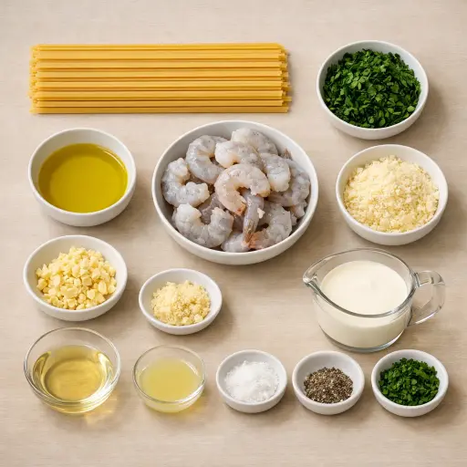 Ingredients for Classic Creamy Shrimp Pasta