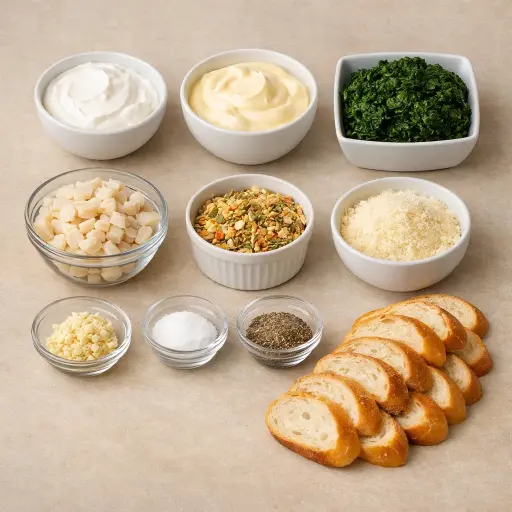 Ingredients for Classic Creamy Spinach Dip