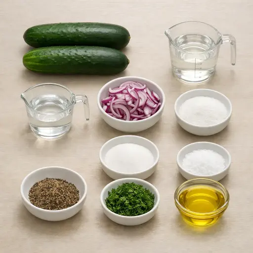 Ingredients for Classic Cucumber Salad
