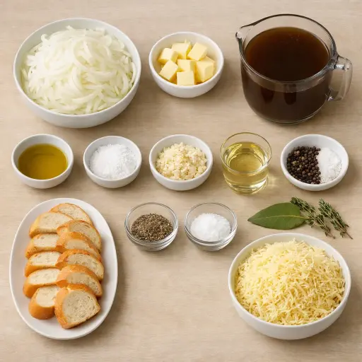 Ingredients for Classic French Onion Soup