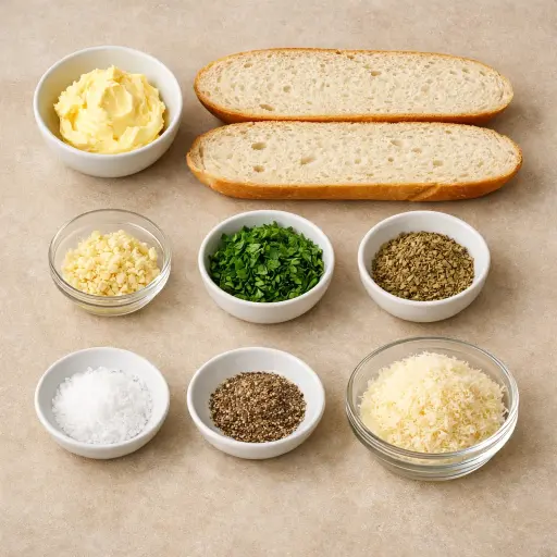 Ingredients for Classic Garlic Bread Spread