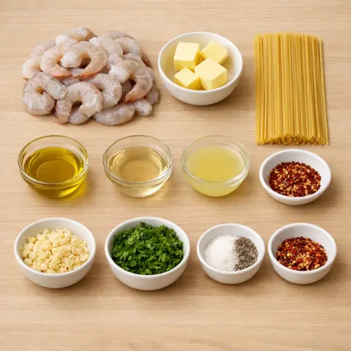 Ingredients for Classic Garlic Shrimp Scampi
