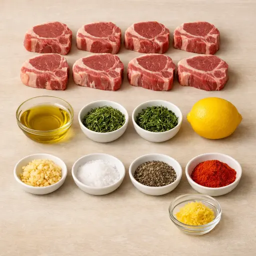 Ingredients for Classic Herb Crusted Grilled Lamb Chops