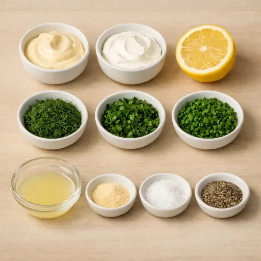 Ingredients for Classic Herb Dipping Sauce