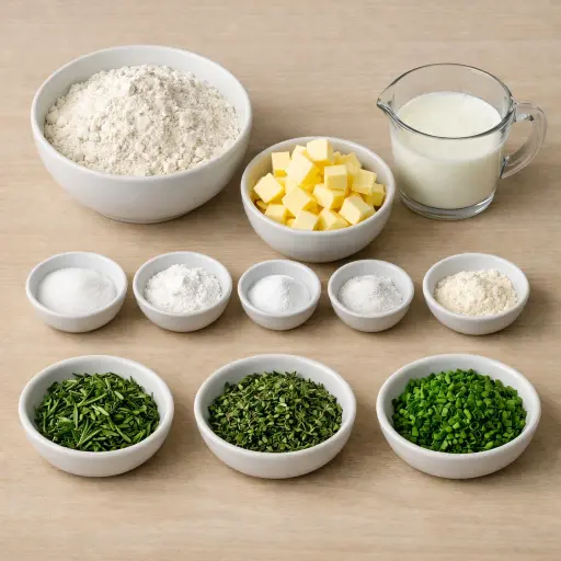 Ingredients for Classic Herb Infused Buttermilk Biscuits