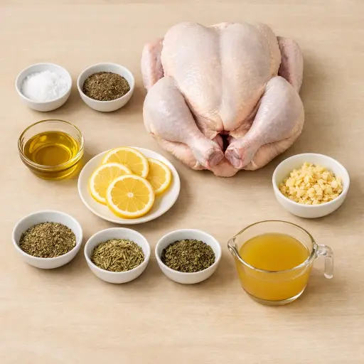 Ingredients for Classic Herb Infused Crock Pot Chicken
