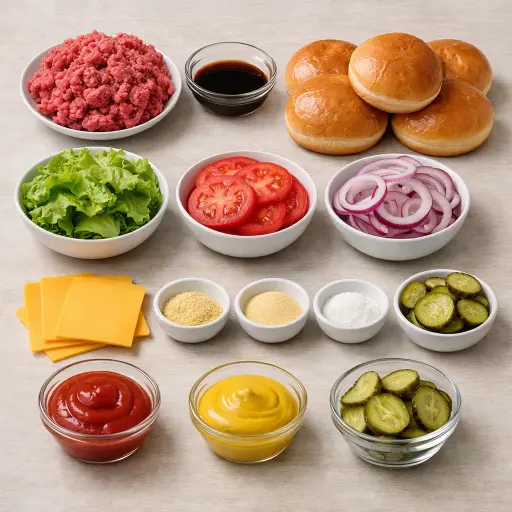 Ingredients for Classic Juicy Hamburger