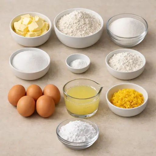 Ingredients for Classic Lemon Bars