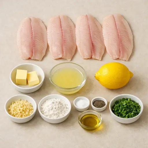 Ingredients for Classic Lemon Butter Tilapia