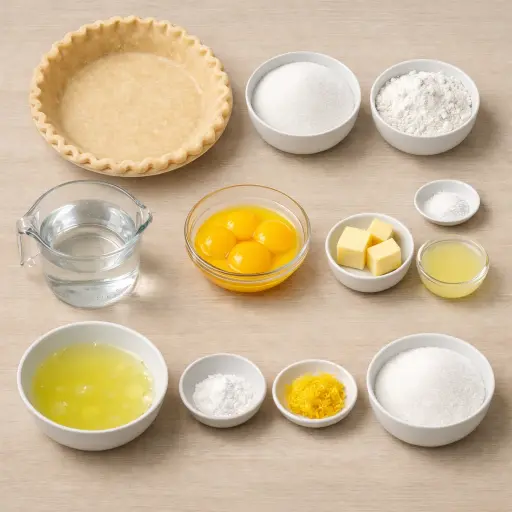 Ingredients for Classic Lemon Meringue Pie
