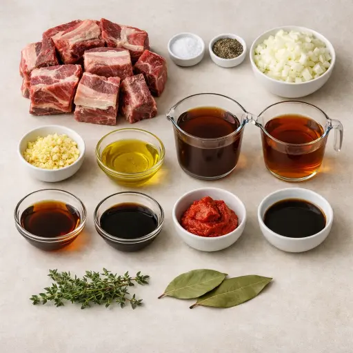 Ingredients for Classic Maple Bourbon-Braised Short Ribs