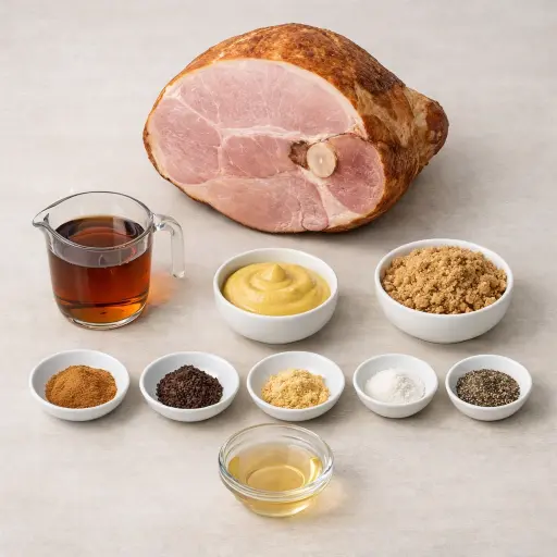 Ingredients for Classic Maple-Glazed Baked Ham
