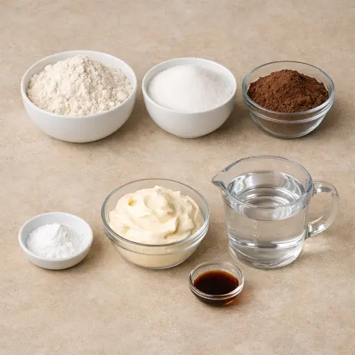 Ingredients for Classic Mayonnaise Cake