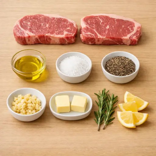 Ingredients for Classic New York Strip Steak