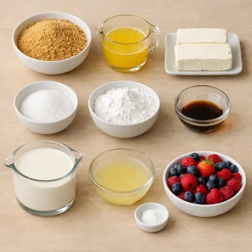 Ingredients for Classic No-Bake Cream Cheese Pie