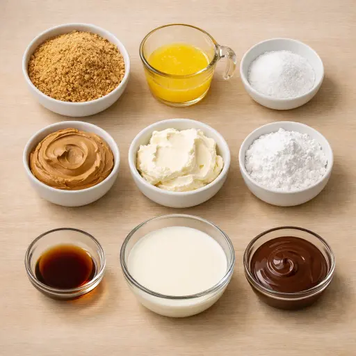 Ingredients for Classic No-Bake Peanut Butter Pie