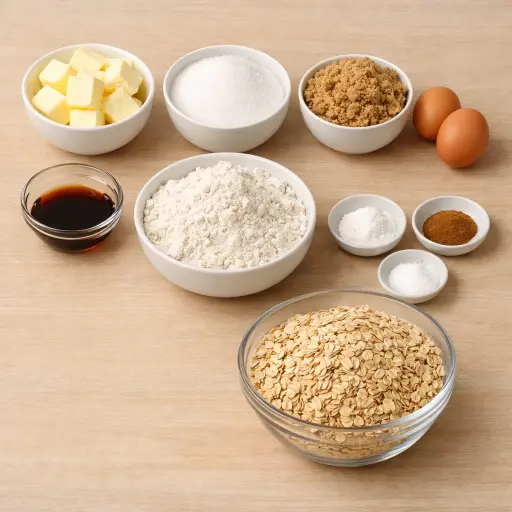 Ingredients for Classic Oatmeal Cookies