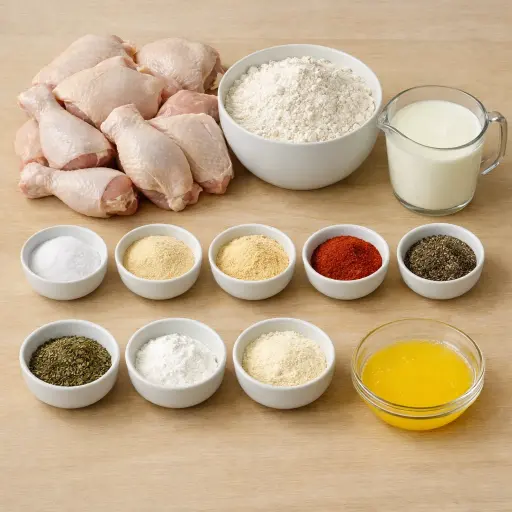 Ingredients for Classic Oven-Baked Fried Chicken