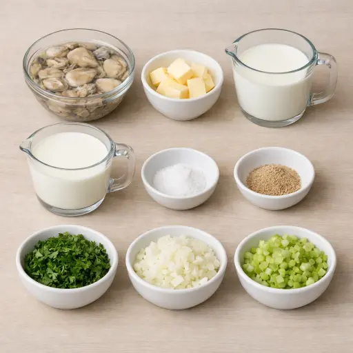 Ingredients for Classic Oyster Stew