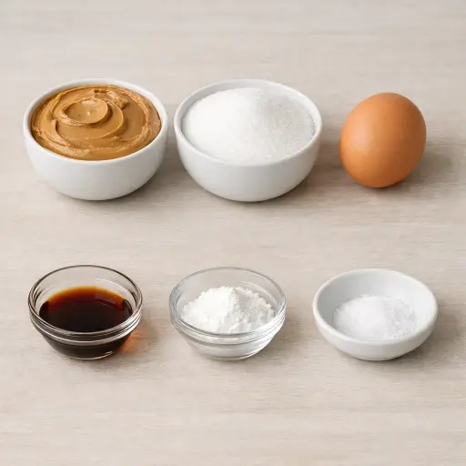 Ingredients for Classic Peanut Butter Cookies