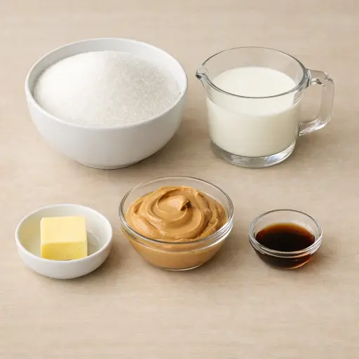 Ingredients for Classic Peanut Butter Fudge
