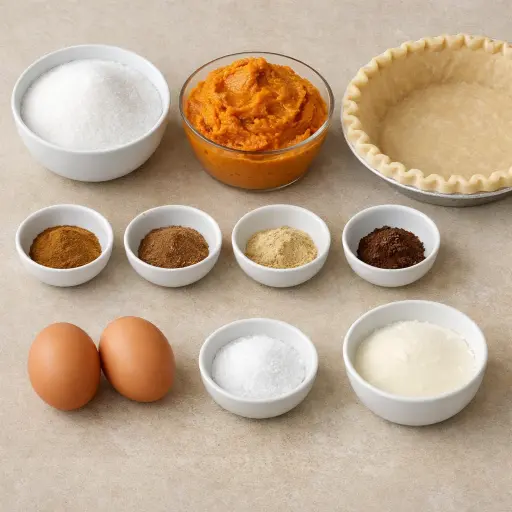 Ingredients for Classic Pumpkin Pie