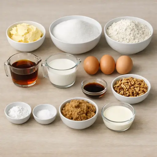 Ingredients for Classic Rum Cake