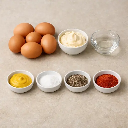 Ingredients for Classic Savory Deviled Eggs