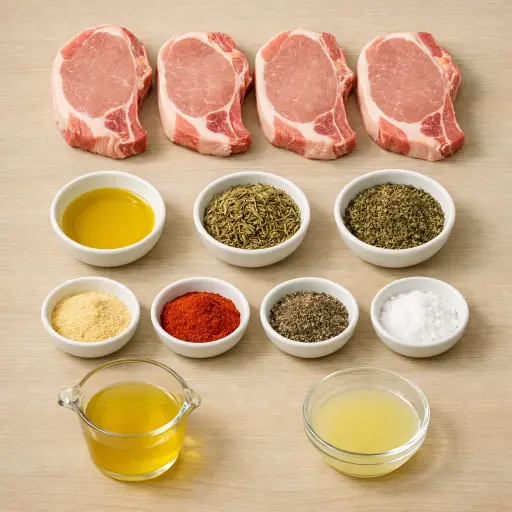Ingredients for Classic Savory Herb Baked Pork Chops
