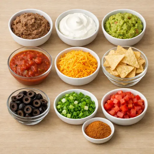 Ingredients for Classic Seven-Layer Fiesta Dip