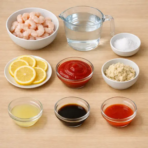 Ingredients for Classic Shrimp Cocktail