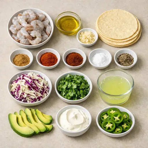 Ingredients for Classic Shrimp Tacos