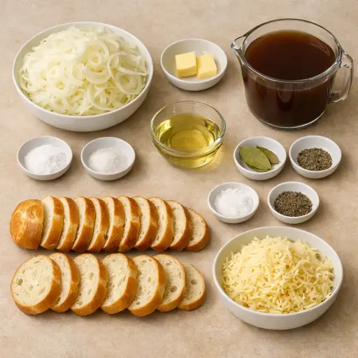 Ingredients for Classic Slow Cooker Onion Soup