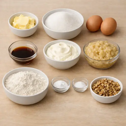 Ingredients for Classic Sour Cream Banana Bread