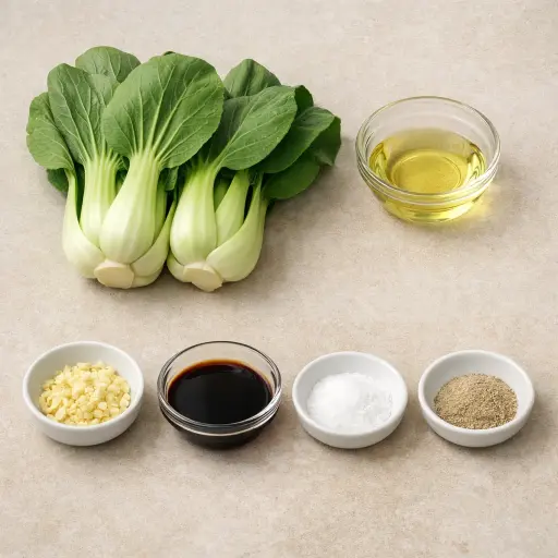 Ingredients for Classic Stir-Fried Bok Choy