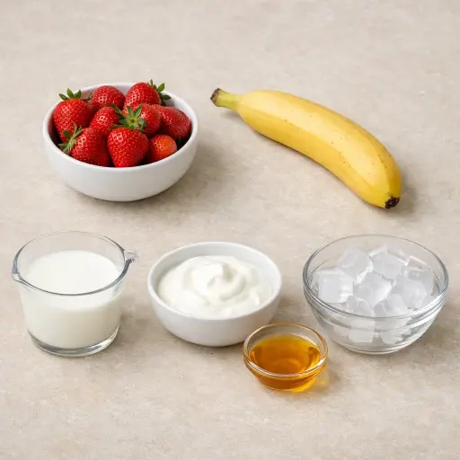 Ingredients for Classic Strawberry Banana Smoothie