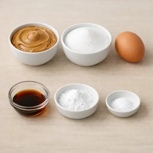 Ingredients for Classic Style Peanut Butter Cookies
