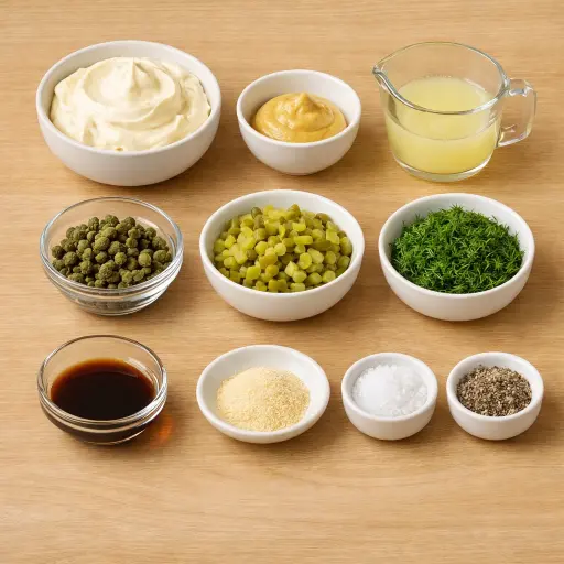 Ingredients for Classic Tartar Sauce