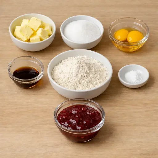 Ingredients for Classic Thumbprint Cookies