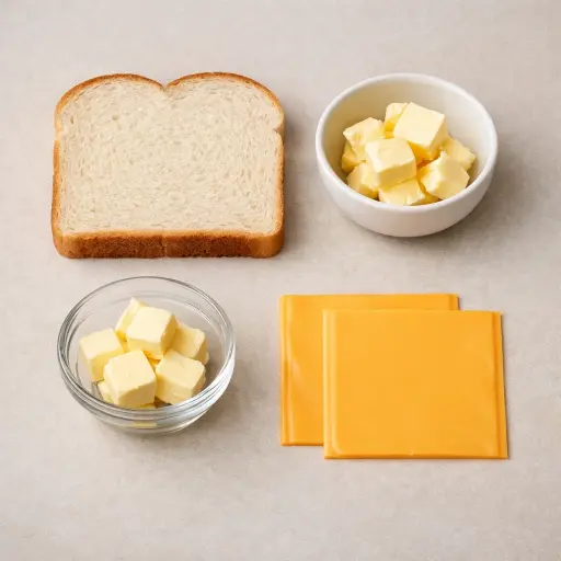Ingredients for Classic Toasted Cheese Sandwich