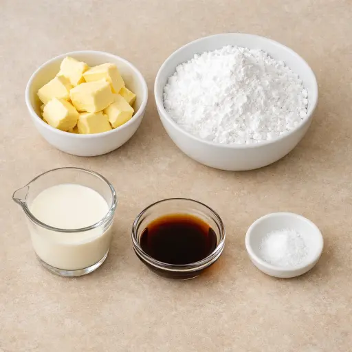 Ingredients for Classic Vanilla Buttercream Frosting